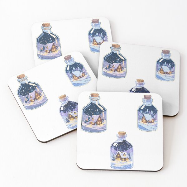 Item preview, Mini cozy cabin in the snow in a bottle sticker pack designed and sold by MendaciousMina.