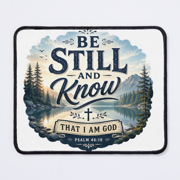 Item preview, Be Still And Know Christian Lake Sticker designed and sold by Omanut Studio — By Ashwin..