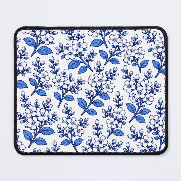 Artikelvorschau, Willkommen in Thailand – Niedliches Thai-Jasmin-Ornament mit Blau-Weiß Blumenmuster entworfen und verkauft von Beeform.