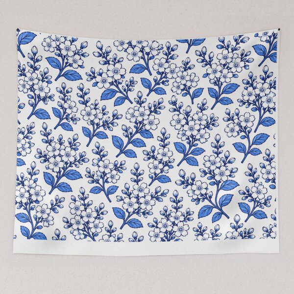 Item preview, Welcome Thailand – Cute Thai Jasmine Ornament Floral Pattern | Blue & White Travel Souvenir Design designed and sold by Beeform.