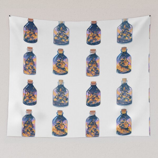 Item preview, Mini mountain village in a bottle sticker pack designed and sold by MendaciousMina.