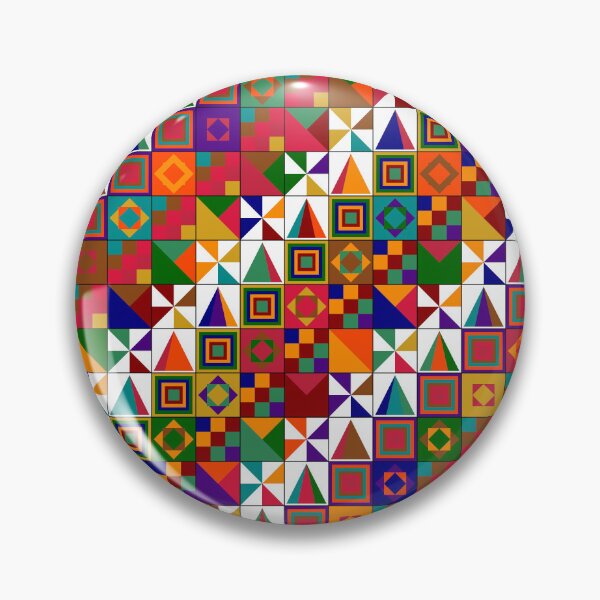 Item preview, African Geometric Quilt Colorful Patchwork Pattern Art  designed and sold by AfricanArtHub.