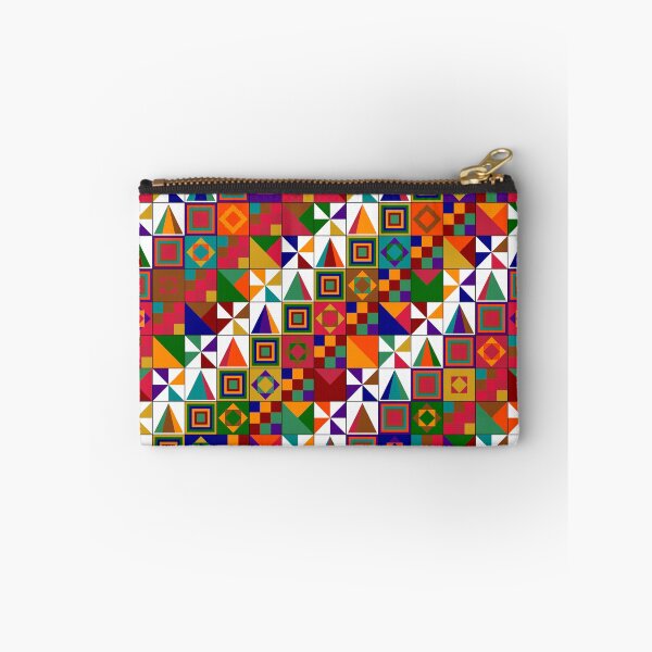 Item preview, African Geometric Quilt Colorful Patchwork Pattern Art  designed and sold by AfricanArtHub.
