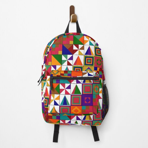 Item preview, African Geometric Quilt Colorful Patchwork Pattern Art  designed and sold by AfricanArtHub.