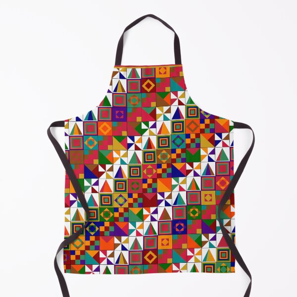 Item preview, African Geometric Quilt Colorful Patchwork Pattern Art designed and sold by AfricanArtHub.