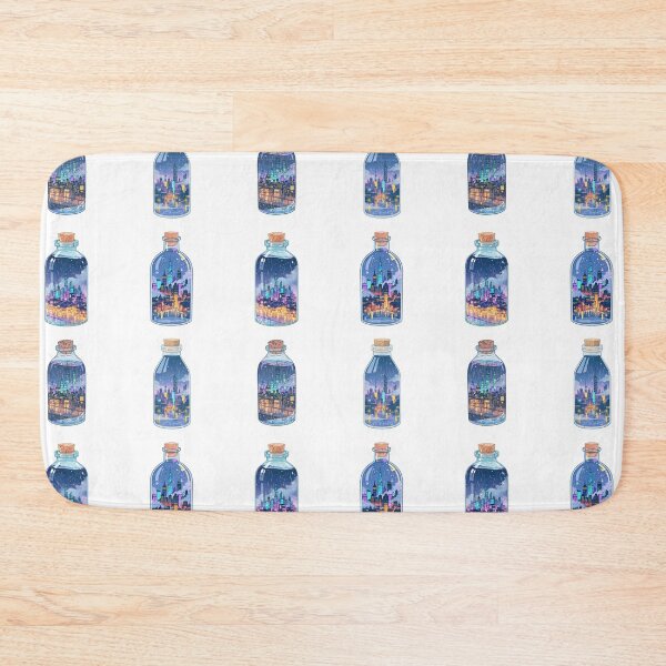 Item preview, Mini rainy cityscape in a bottle sticker pack designed and sold by MendaciousMina.
