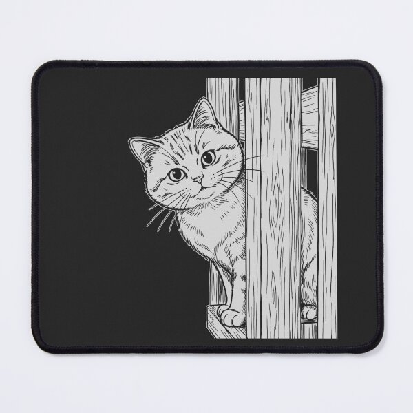 Item preview, Cat Peeking Through Fence - White Silhouette designed and sold by sxtfejvseyn.