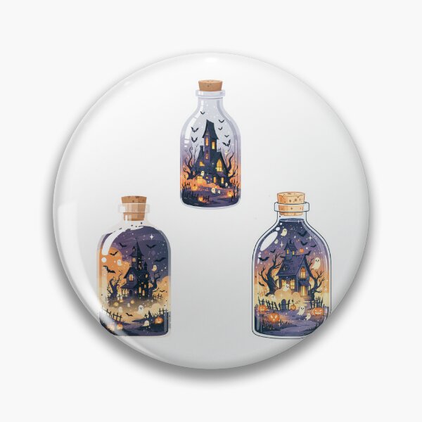 Item preview, Mini haunted houses in a bottle sticker pack designed and sold by MendaciousMina.