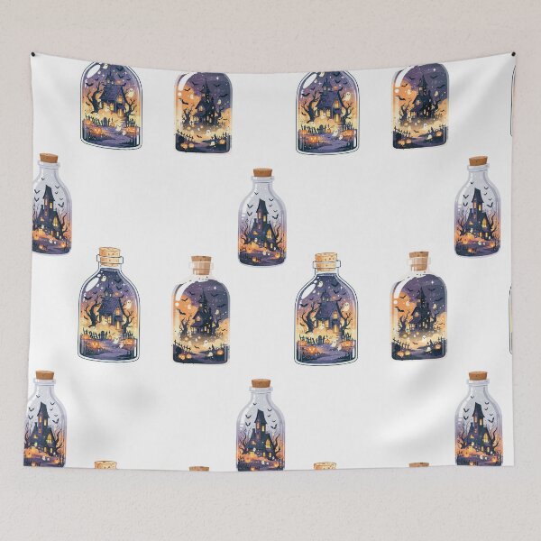 Item preview, Mini haunted houses in a bottle sticker pack designed and sold by MendaciousMina.