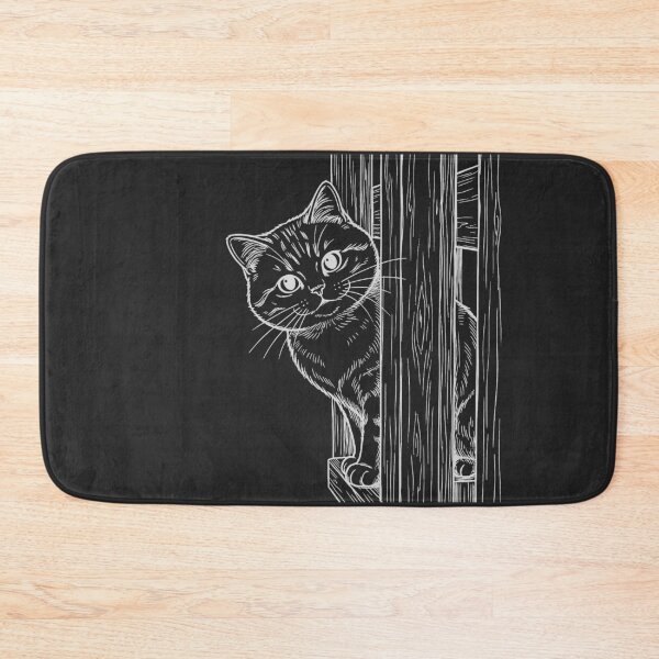 Item preview, Cat Peeking Through Fence - White Line Art designed and sold by sxtfejvseyn.