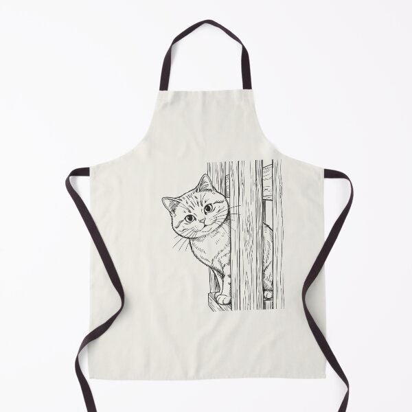 Item preview, Cat Peeking Through Fence - Black Line Art designed and sold by sxtfejvseyn.