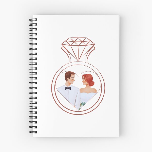 Item preview, Engagement Ring with Bride and Groom – Romantic Wedding Love designed and sold by Dream Vibe.
