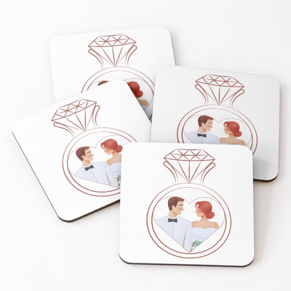 Item preview, Engagement Ring with Bride and Groom – Romantic Wedding Love designed and sold by Dream Vibe.