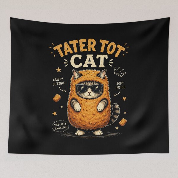 Item preview, Tater Tot Cat – Crispy Outside, Purrfect Inside designed and sold by MedRoh.