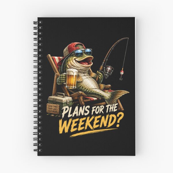 Item preview, Funny Fishing Weekend Plans Design – Relaxed Bass Fisherman with Beer and Fishing Rod designed and sold by MargaretaArt.