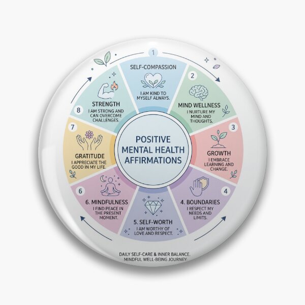 Item preview, Mental Health Therapist Self Care Affirmation Diagram designed and sold by PictoVibe.