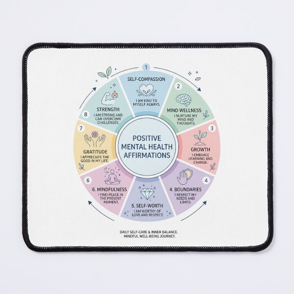 Item preview, Mental Health Therapist Self Care Affirmation Diagram designed and sold by PictoVibe.