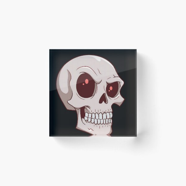 Item preview, Angry Cartoon Skull Red Eyes Spooky Halloween designed and sold by DarkOriginArts.