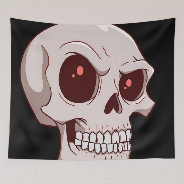 Item preview, Angry Cartoon Skull Red Eyes Spooky Halloween designed and sold by DarkOriginArts.
