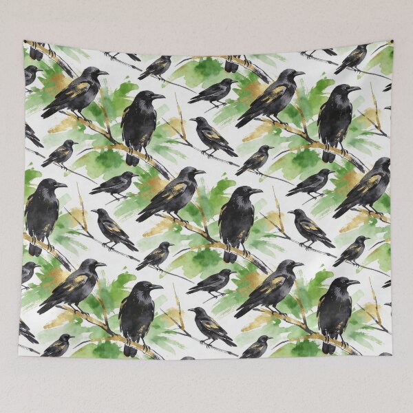 Item preview, ​Luxury Gold Foil Raven Pattern designed and sold by Thewissal.