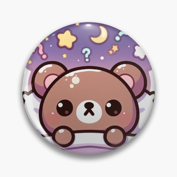 Item preview, Kawaii Overthinking Bear Sticker | Chibi Bear Awake at Night Overthinking designed and sold by PastelPawsArt.