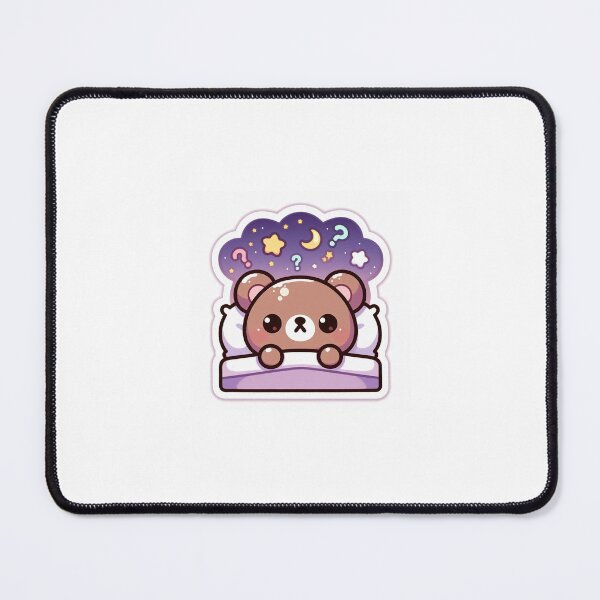 Item preview, Kawaii Overthinking Bear Sticker | Chibi Bear Awake at Night Overthinking designed and sold by PastelPawsArt.