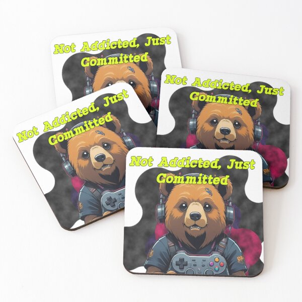 Item preview, Not Addicted Just Committed Funny Gamer Bear Graphic designed and sold by Animalloveus.