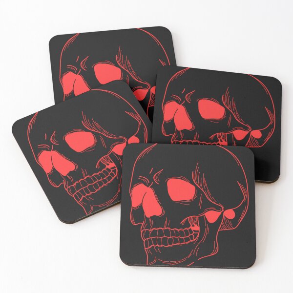 Item preview, Minimalist Red Neon Skull Linework Gothic Sketch designed and sold by DarkOriginArts.