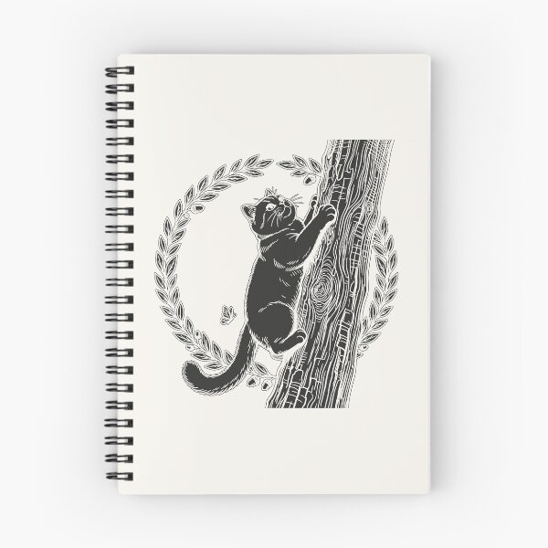 Item preview, Cat Climbing Tree with Wreath - Black Silhouette designed and sold by sxtfejvseyn.