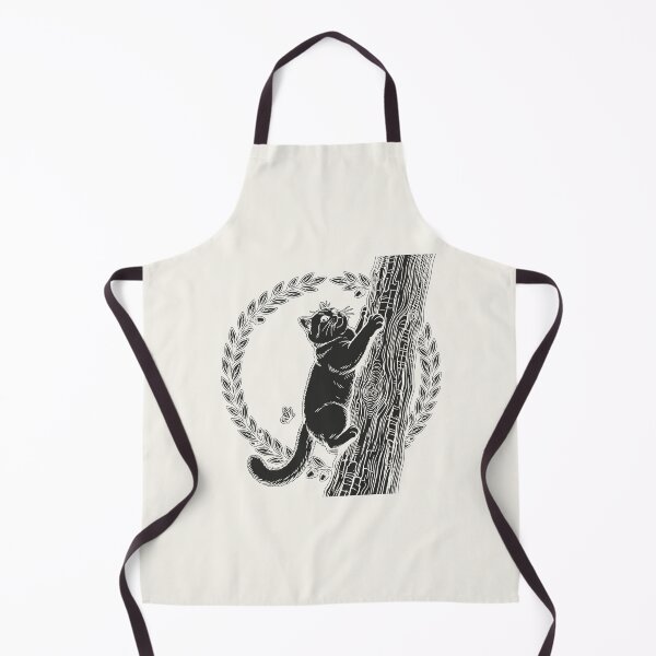 Item preview, Cat Climbing Tree with Wreath - Black Silhouette designed and sold by sxtfejvseyn.
