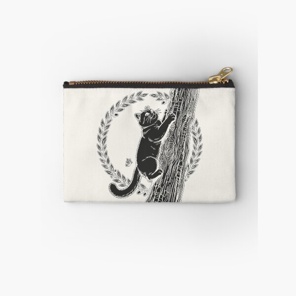 Item preview, Cat Climbing Tree with Wreath - Black Silhouette designed and sold by sxtfejvseyn.