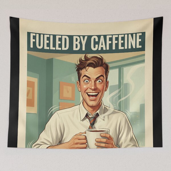 Item preview, Fueled by Caffeine and poor decisions Vintage Retro Joke designed and sold by Retro-Anime9.
