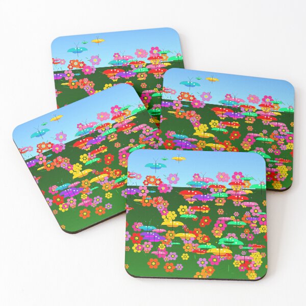 Item preview, African Butterfly Garden Tropical Colorful Flowers Art  designed and sold by AfricanArtHub.