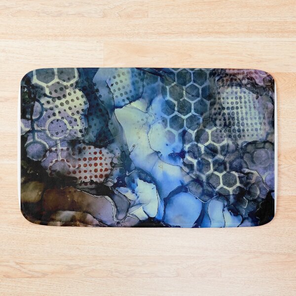 Item preview, Cyberpunk Hexagon Fluid Art Alcohol Ink Abstract designed and sold by InnerCurrentCo.