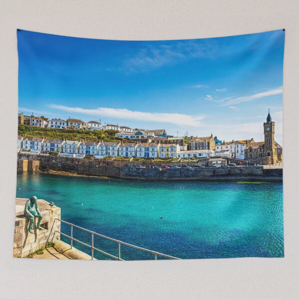 Item preview, Porthleven Harbour, Houses And Clock Tower, Cornwall, England designed and sold by Paul Thompson Photography.
