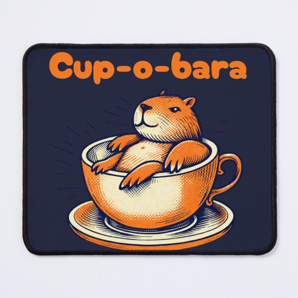 Item preview, Cup-o-bara Cute Coffee Meme – Funny Retro Capybara Teacup Pun Art designed and sold by FIREDesignsPOD.