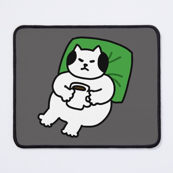 Item preview, a Cat sleeping with a cup of coffee designed and sold by superbaechoo.
