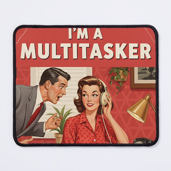 Item preview, I'm a Multitasker Vintage Retro Mom Joke designed and sold by Retro-Anime9.