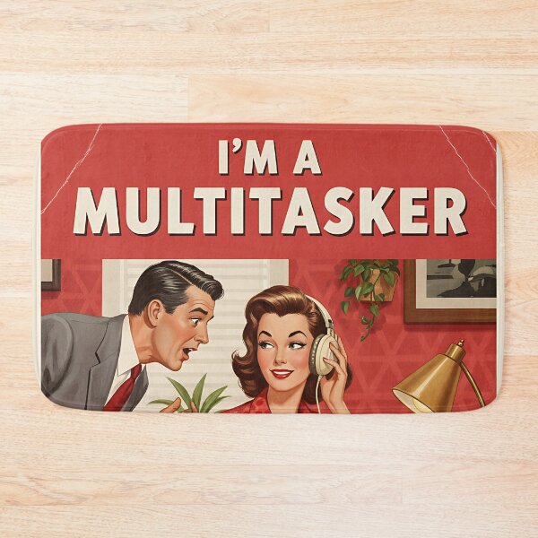 Item preview, I'm a Multitasker Vintage Retro Mom Joke designed and sold by Retro-Anime9.