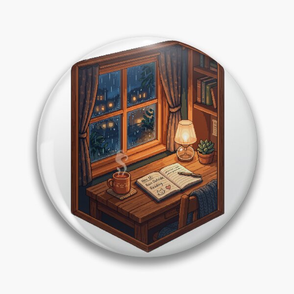 Item preview, 16 Bit Pixel Art Cozy Lo Fi Rain Gamer designed and sold by PictoVibe.