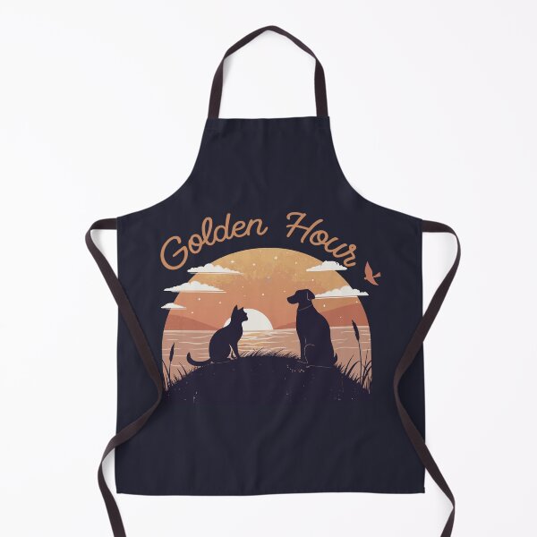 Item preview, Vintage Golden Hour Dog and Cat Silhouette Retro Sunset Ocean Landscape Art designed and sold by Ahmed-khafagy.