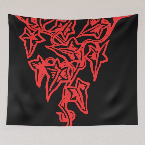 Item preview, Red Neon Gothic Ivy Leaves Dark Botanical Sigil designed and sold by DarkOriginArts.