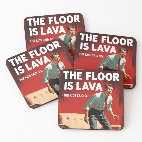 Item preview, The Floor is lava (the kids said so) Funny Vintage Retro Parent designed and sold by Retro-Anime9.