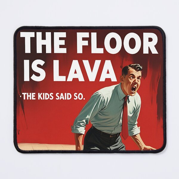 Item preview, The Floor is lava (the kids said so) Funny Vintage Retro Parent designed and sold by Retro-Anime9.