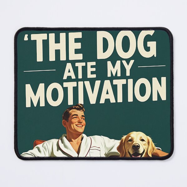 Item preview, The Dog Ate My Motivation Funny Vintage Retro Dog Parent designed and sold by Retro-Anime9.