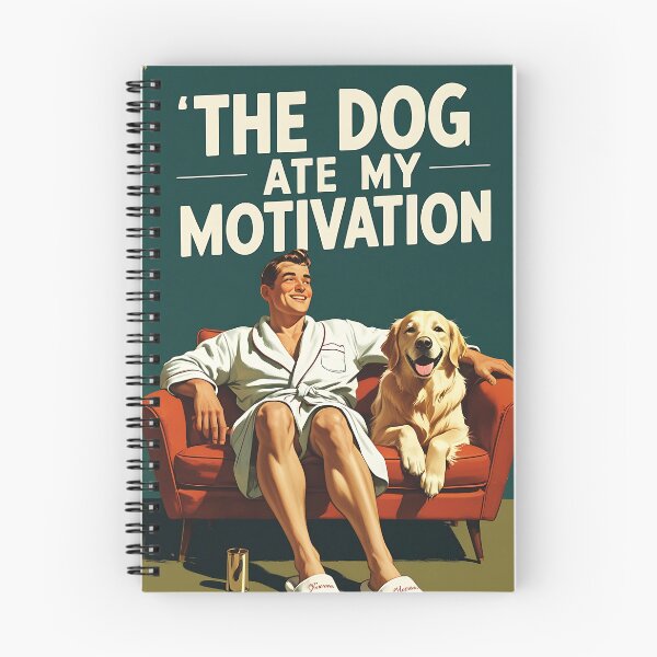 Item preview, The Dog Ate My Motivation Funny Vintage Retro Dog Parent designed and sold by Retro-Anime9.