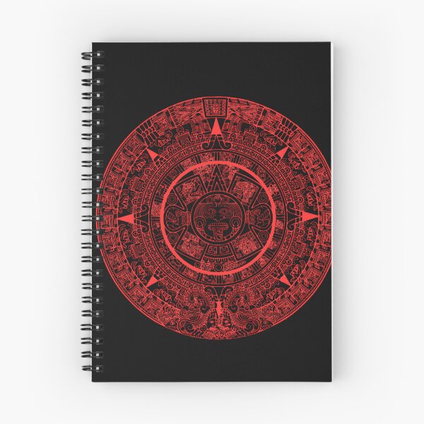 Item preview, Aztec Calendar Sun Stone Red Neon Ancient Sigil designed and sold by DarkOriginArts.