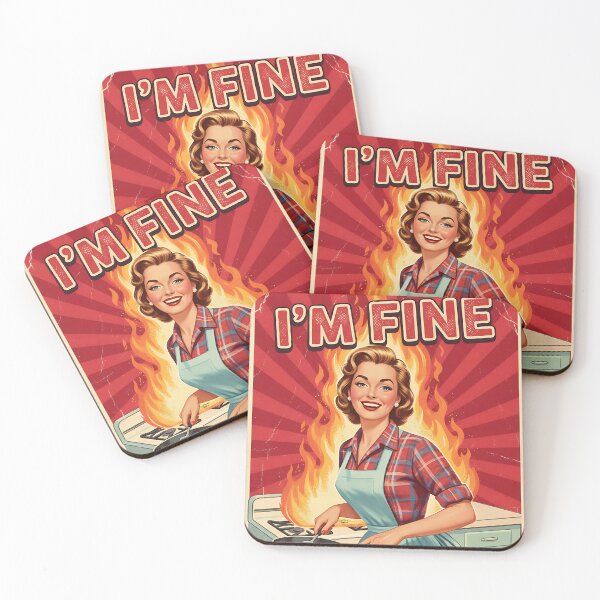 Item preview, I'm Fine Vintage Retro Mom Joke designed and sold by Retro-Anime9.
