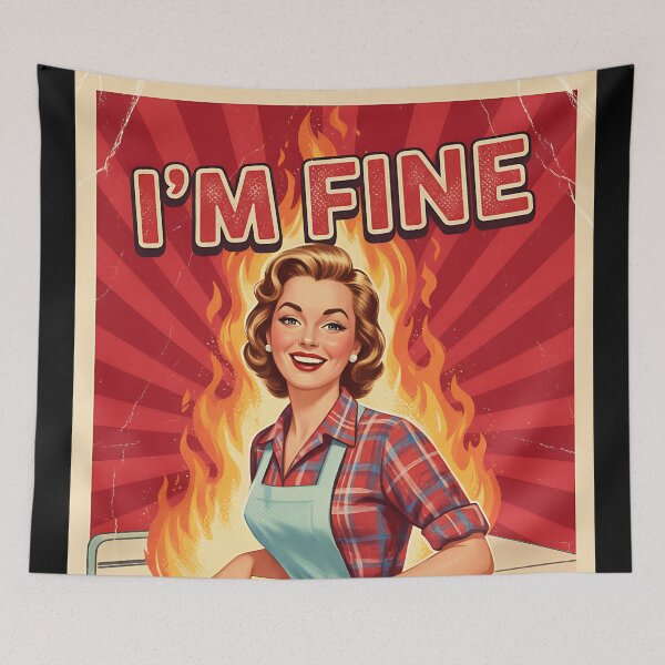 Item preview, I'm Fine Vintage Retro Mom Joke designed and sold by Retro-Anime9.