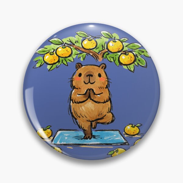 Item preview, Yoga & Yuzu Cute Capybara – Kawaii Zen Tree Pose Animal Art designed and sold by FIREDesignsPOD.